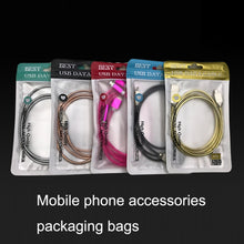Load image into Gallery viewer, 100PCS XC-0014 USB Data Cable Packaging Bags Pearl Light Ziplock Bag, Size:, 9x16cm (Blue), 9x16cm (Light Green), 9x16cm (Red), 9x16cm (Gold), 9x16cm (Black), 10.5x15cm (Blue), 10.5x15cm (Light Green), 10.5x15cm (Red), 10.5x15cm (Gold), 10.5x15cm (Blac...