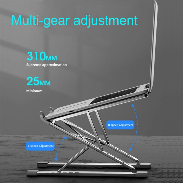 N8 Double-layer Foldable Lifting Aluminum Alloy Laptop Heat Dissipation Stand, N8 (Oxidized Silver), N8 (Silver), N8 (Gray)