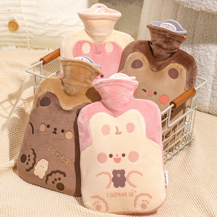 ZS103 Cartoon Plush Water-filled Hot Water Bags Explosion-proof Leak-proof Warming Water Bottle, Spec:, Pink Lucky Rabbit, Beige Lucky Rabbit, Brown Bear, Khaki Bear, Purple Duck, Pink Rabbit, Pink Duck, Deep Blue Duck, Ink Green Duck, Intervened Pink ...