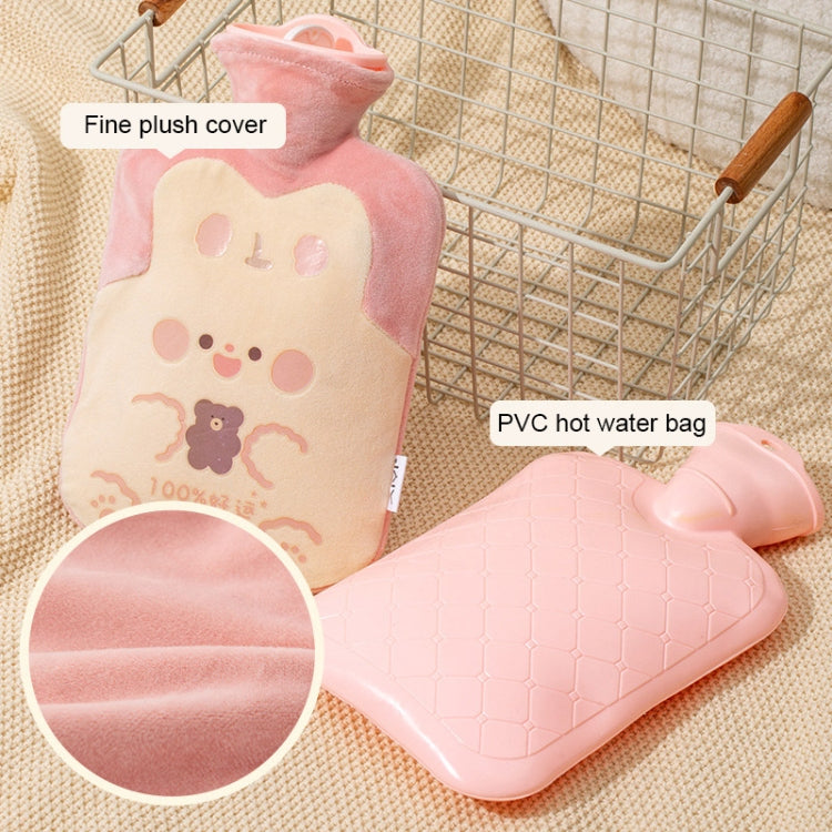 ZS103 Cartoon Plush Water-filled Hot Water Bags Explosion-proof Leak-proof Warming Water Bottle, Spec:, Pink Lucky Rabbit, Beige Lucky Rabbit, Brown Bear, Khaki Bear, Purple Duck, Pink Rabbit, Pink Duck, Deep Blue Duck, Ink Green Duck, Intervened Pink ...