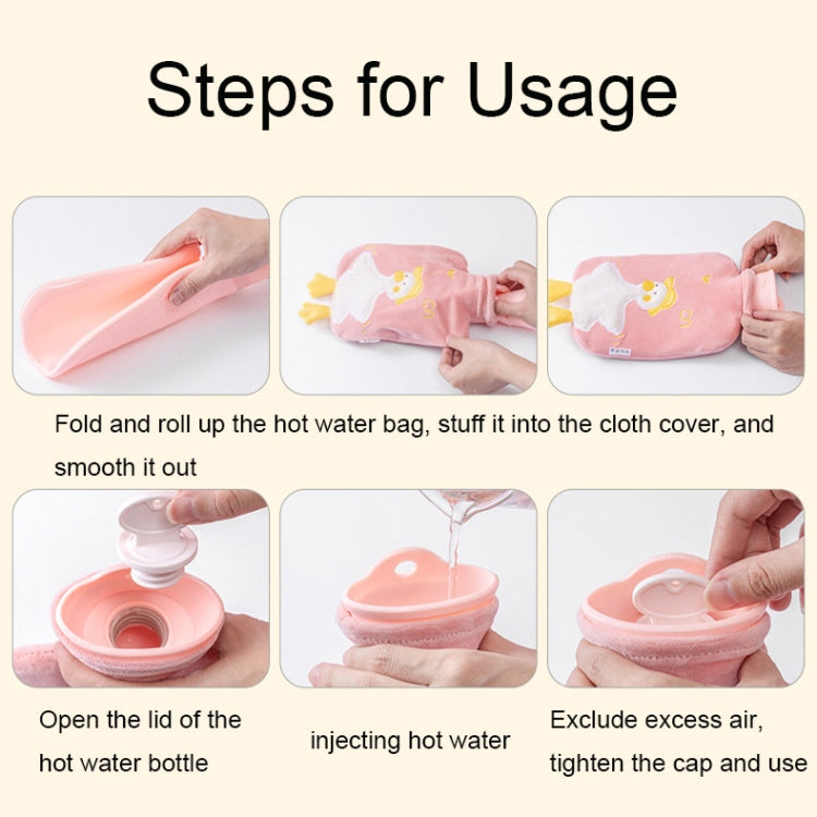 ZS103 Cartoon Plush Water-filled Hot Water Bags Explosion-proof Leak-proof Warming Water Bottle, Spec:, Pink Lucky Rabbit, Beige Lucky Rabbit, Brown Bear, Khaki Bear, Purple Duck, Pink Rabbit, Pink Duck, Deep Blue Duck, Ink Green Duck, Intervened Pink ...