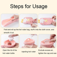 Load image into Gallery viewer, ZS103 Cartoon Plush Water-filled Hot Water Bags Explosion-proof Leak-proof Warming Water Bottle, Spec:, Pink Lucky Rabbit, Beige Lucky Rabbit, Brown Bear, Khaki Bear, Purple Duck, Pink Rabbit, Pink Duck, Deep Blue Duck, Ink Green Duck, Intervened Pink ...