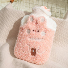 Load image into Gallery viewer, ZS103 Cartoon Plush Water-filled Hot Water Bags Explosion-proof Leak-proof Warming Water Bottle, Spec:, Pink Lucky Rabbit, Beige Lucky Rabbit, Brown Bear, Khaki Bear, Purple Duck, Pink Rabbit, Pink Duck, Deep Blue Duck, Ink Green Duck, Intervened Pink ...