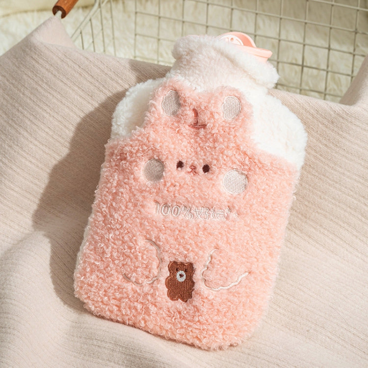 ZS103 Cartoon Plush Water-filled Hot Water Bags Explosion-proof Leak-proof Warming Water Bottle, Spec:, Pink Lucky Rabbit, Beige Lucky Rabbit, Brown Bear, Khaki Bear, Purple Duck, Pink Rabbit, Pink Duck, Deep Blue Duck, Ink Green Duck, Intervened Pink ...