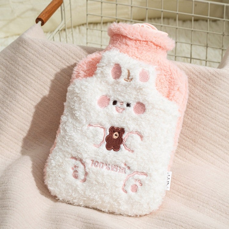 ZS103 Cartoon Plush Water-filled Hot Water Bags Explosion-proof Leak-proof Warming Water Bottle, Spec:, Pink Lucky Rabbit, Beige Lucky Rabbit, Brown Bear, Khaki Bear, Purple Duck, Pink Rabbit, Pink Duck, Deep Blue Duck, Ink Green Duck, Intervened Pink ...