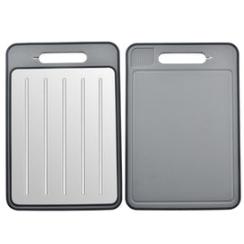 Multi-Functional Double-Sided Cutting Board Grinding Garlic With Knife Grinder, Black, Grey