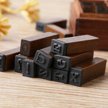Load image into Gallery viewer, E13 28PCS/Set Vintage Wooden Alphabet and Number Diary Handbook DIY Stamps, Regular Capital, Regular Lowercase, Cursive Capital, Cursive Lowercase, Digital Weather