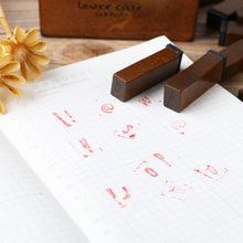 Load image into Gallery viewer, E13 28PCS/Set Vintage Wooden Alphabet and Number Diary Handbook DIY Stamps, Regular Capital, Regular Lowercase, Cursive Capital, Cursive Lowercase, Digital Weather
