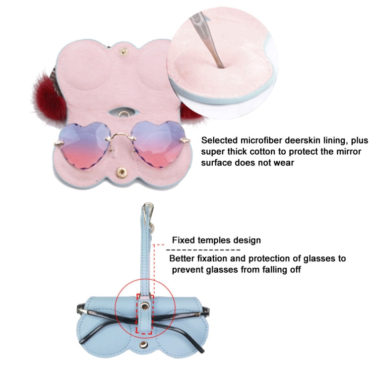 Cute Quirky PU Sunglasses Case Portable Glasses Bag with Hanging Buckle