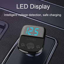Load image into Gallery viewer, LDNIO C706Q QC3.0+AUTO-ID Car Bluetooth FM Music Digital Display Car Charger, with Micro USB Cable, with 8 Pin Cable, with Type-C/USB-C Cable