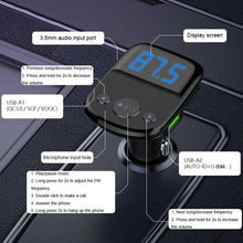 Load image into Gallery viewer, LDNIO C706Q QC3.0+AUTO-ID Car Bluetooth FM Music Digital Display Car Charger, with Micro USB Cable, with 8 Pin Cable, with Type-C/USB-C Cable