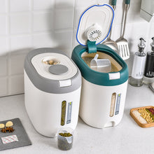 Load image into Gallery viewer, Kitchen Sealed Moisture Dust Proof Storage Rice Bucket, Red 10kg, Red 5kg, Gray 10kg, Gray 5kg, Blue 10kg, Blue 5kg, Green 10kg, Green 5kg