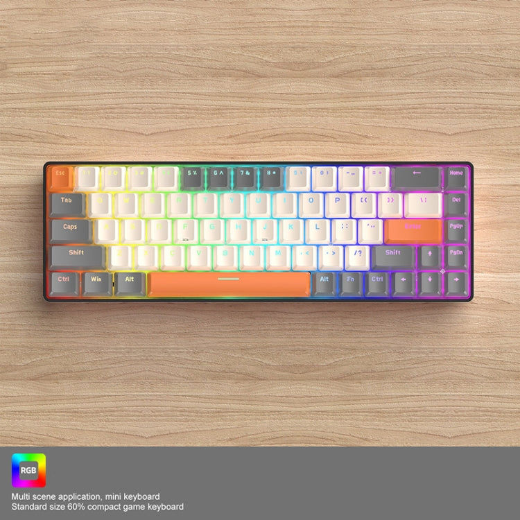 ZIYOU LANG T8 68 Keys RGB Gaming Mechanical Keyboard, Cable Length: 1.5m, Style:, T8 Bee Version Green Shaft, T8 Bee Version Red Shaft, T8 Gundam Version Green Shaft, T8 Chalk Version Green Shaft, T8 Micro Light Version Green Shaft                     ...