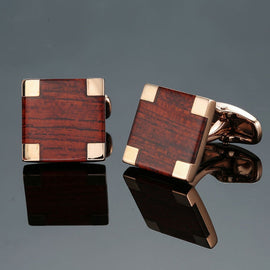 Shirt Vintage Floral Plated Brass Cufflinks, Color: Black Mahogany