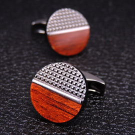 Shirt Vintage Floral Plated Brass Cufflinks, Color: Black Mahogany