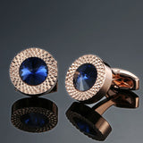 Crystal Zirconia Vintage Floral Shirt Cufflinks, Color: Black Pattern