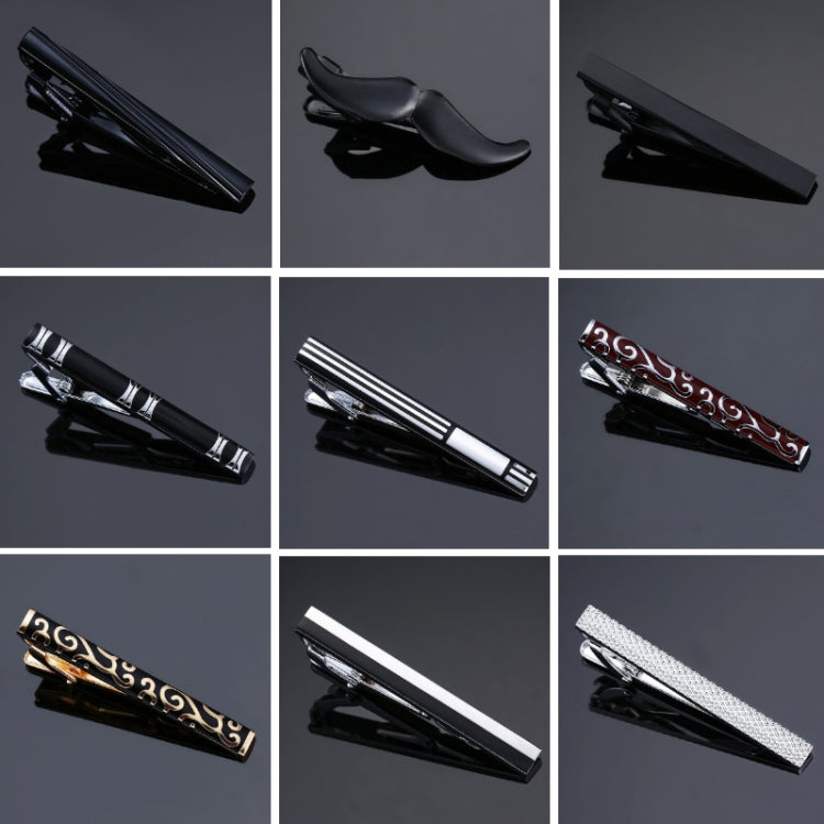 Brass Polished Gum Pattern Business Men Tie Clip, Color: Black Beard