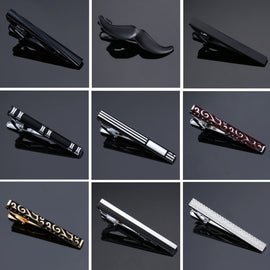 Brass Polished Gum Pattern Business Men Tie Clip, Color: Black Beard