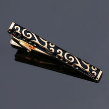 Load image into Gallery viewer, Brass Polished Gum Pattern Business Men Tie Clip, Color: Black Beard