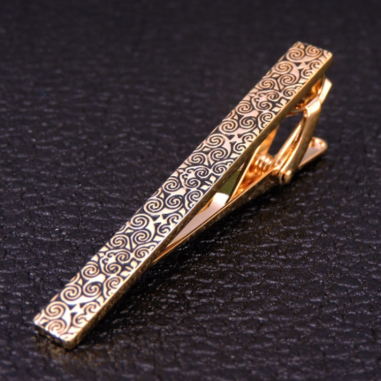 Brass Polished Gum Pattern Business Men Tie Clip, Color: Black Beard