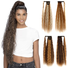 Load image into Gallery viewer, MST8568 Invisible Adhesive Bandage Wigs Corn Perm Long Ponytail Wigs, 1, 1BMBUG, 2, 4, 4H27, 4M30, 6H613, 12, 12H24, 18H613, 24m613, 27H613, 60, 99j, 1001A