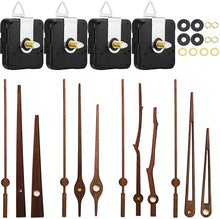 Load image into Gallery viewer, Quartz Clock Dial Repair Kit DIY Wall Clock Parts,Spec:, 4 Movements+4 Sets Needles, Movement+S01 Wooden Needle, Movement+S02 Wooden Needle, Movement+S03 Wooden Needle, Movement+S04 Wooden Needle