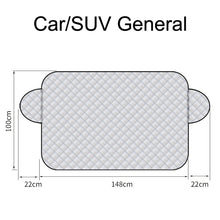 Load image into Gallery viewer, SUITU R-3945 Car Winter Front Glass Snow Shield Defrost Sunshade Thickened Car Clothing, Style:, Non-magnet Clip Door, Non-magnet With Earmuffs, 5 Magnets With Earmuffs, Non-magnet Three Layers Thickened, 12 Magnets Three Layers Thickened              ...