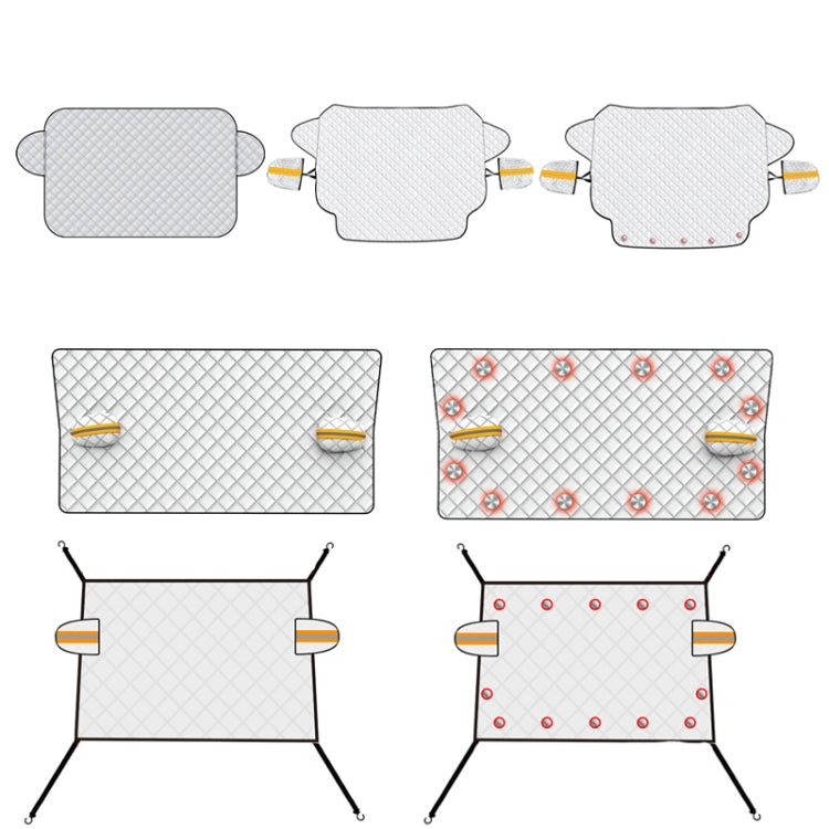 SUITU R-3945 Car Winter Front Glass Snow Shield Defrost Sunshade Thickened Car Clothing, Style:, Non-magnet Clip Door, Non-magnet With Earmuffs, 5 Magnets With Earmuffs, Non-magnet Three Layers Thickened, 12 Magnets Three Layers Thickened              ...