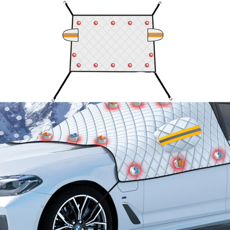 SUITU R-3945 Car Winter Front Glass Snow Shield Defrost Sunshade Thickened Car Clothing, Style:, Non-magnet Clip Door, Non-magnet With Earmuffs, 5 Magnets With Earmuffs, Non-magnet Three Layers Thickened, 12 Magnets Three Layers Thickened              ...