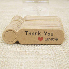 Load image into Gallery viewer, 100pcs /Set Small Retro Baking Label DIY Jewelry Price Tag Bookmark Gift Card, Thankyou Cowhide, Handmade White, Thankyou White, Handmade Cowhide, Price Cowhide, Price White