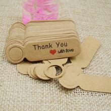 Load image into Gallery viewer, 100pcs /Set Small Retro Baking Label DIY Jewelry Price Tag Bookmark Gift Card, Thankyou Cowhide, Handmade White, Thankyou White, Handmade Cowhide, Price Cowhide, Price White