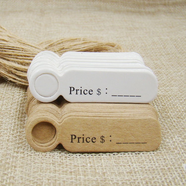 100pcs /Set Small Retro Baking Label DIY Jewelry Price Tag Bookmark Gift Card, Thankyou Cowhide, Handmade White, Thankyou White, Handmade Cowhide, Price Cowhide, Price White