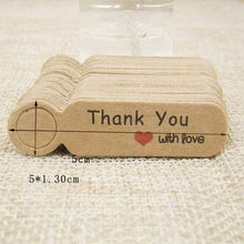 Load image into Gallery viewer, 100pcs /Set Small Retro Baking Label DIY Jewelry Price Tag Bookmark Gift Card, Thankyou Cowhide, Handmade White, Thankyou White, Handmade Cowhide, Price Cowhide, Price White