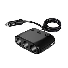 Load image into Gallery viewer, 3 in 1 120W Car Cigarette Lighter Independent Switch Dual USB Charger, ZNB03S