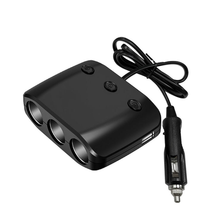 3 in 1 120W Car Cigarette Lighter Independent Switch Dual USB Charger, ZNB03S