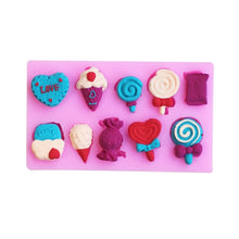 Load image into Gallery viewer, G114 Candy Lollipop Ice Cream Shape Silicone Mold Chocolate Biscuits Cake Decoration, G114