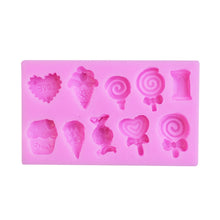 Load image into Gallery viewer, G114 Candy Lollipop Ice Cream Shape Silicone Mold Chocolate Biscuits Cake Decoration, G114