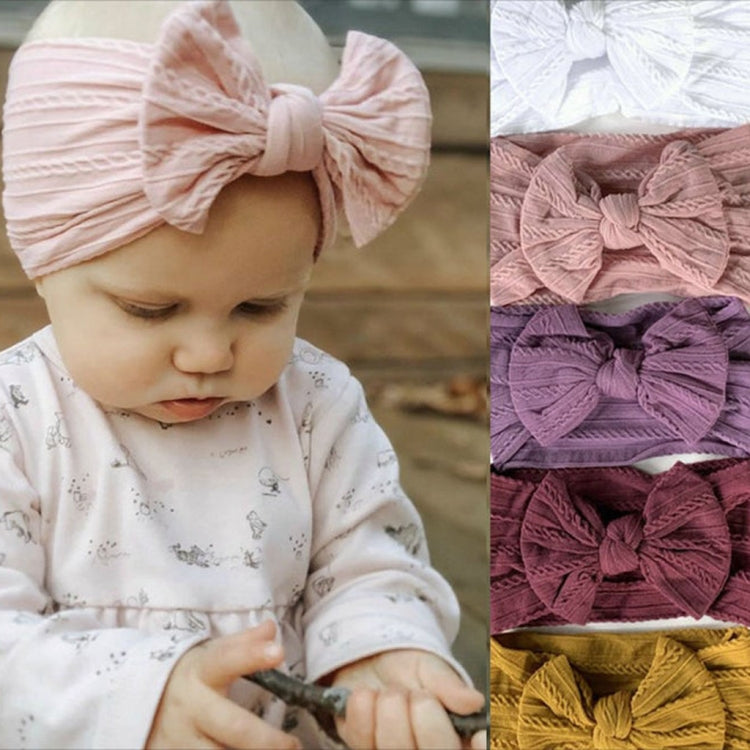 Soft Jacquard Nylon Children Headwear Baby Bow Headband