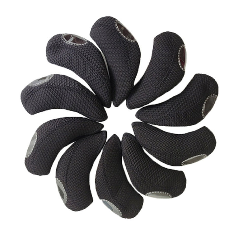 10PCS/Set 15X7 Neoprene Waterproof and Wear-resistant Golf Club Headgear, 10PCS 15X7 Black