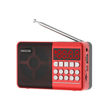 Load image into Gallery viewer, TEMEIYIN LED Digital Display Card Bluetooth Radio Speaker Morning Exercise Portable Player, Red, Red with Light