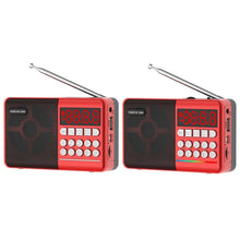 Load image into Gallery viewer, TEMEIYIN LED Digital Display Card Bluetooth Radio Speaker Morning Exercise Portable Player, Red, Red with Light
