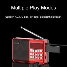 Load image into Gallery viewer, TEMEIYIN LED Digital Display Card Bluetooth Radio Speaker Morning Exercise Portable Player, Red, Red with Light