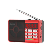 Load image into Gallery viewer, TEMEIYIN LED Digital Display Card Bluetooth Radio Speaker Morning Exercise Portable Player, Red, Red with Light