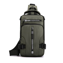 Load image into Gallery viewer, HAOSHUAI 1100-13 Men Multifunctional Chest Bag Casual Shoulder Messenger Bag, 1100-13 Black, 1100-13 Army Green, 1100-13 Gray, 1100-13 Khaki, 1100-13 Dark Blue