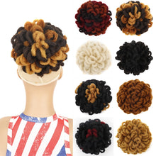 Load image into Gallery viewer, LSFBZB Drawstring Dreadlocks Wig Caterpillar Dreadlock Shaggy Hair Bun, Spec:, 1B, 2, 1BH27, 1BHBUG, 4H27H30, 99JHBUGH, 27, 30, 27H613, 613