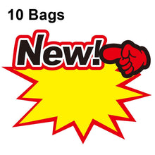 Load image into Gallery viewer, 10 bags 25x19cm Explosion Sticker Product Price Tag Supermarket Price Label, WM-001, WM-002, WM-003, WM-005, WM-006, WM-007, WM-008, WM-009, WM-010, WM-011, WM-012, WM-013, XD-511, XD-520, XD-532, XD-537, XD-541, XD-559