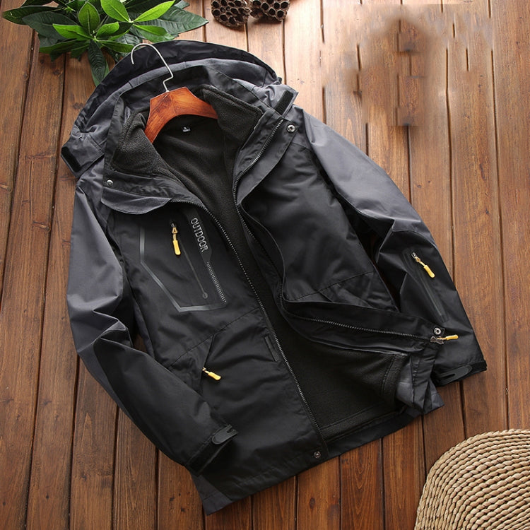 LSM-121 Men Autumn And Winter Jackets Grab Fleece Inner Lining Outdoor Hiking Clothes, L, XL, 2XL, 3XL, 4XL, 5XL