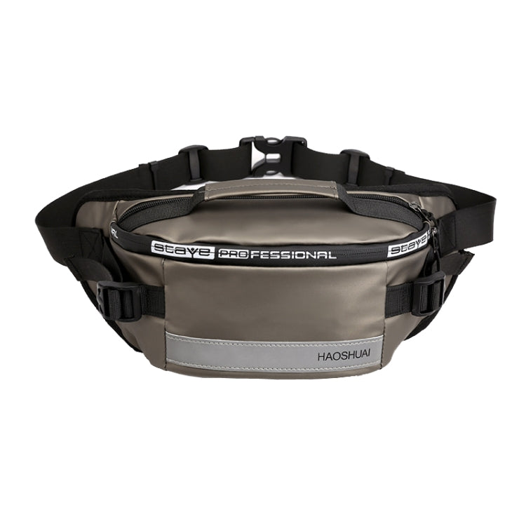 HAOSHUAI Outdoor Running Waist Bag With Reflecting Strip Chest Bag, 1100-6 Army Green, 1100-6 Khaki, 1100-6 Dark Blue, 1100-6 Black), 1100-6 Gray, 1206 Royal Blue Strip, 1206 Silver Gray Strip
