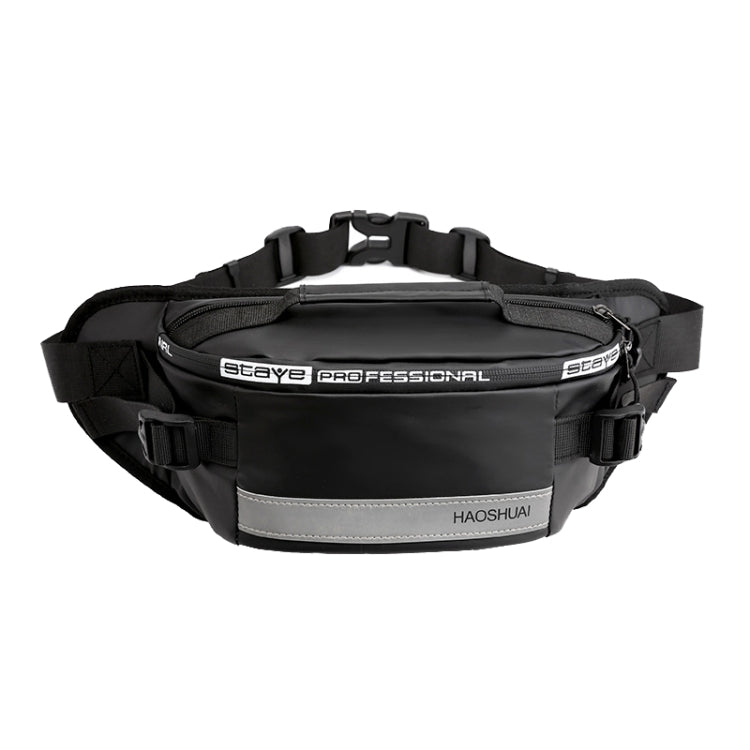 HAOSHUAI Outdoor Running Waist Bag With Reflecting Strip Chest Bag, 1100-6 Army Green, 1100-6 Khaki, 1100-6 Dark Blue, 1100-6 Black), 1100-6 Gray, 1206 Royal Blue Strip, 1206 Silver Gray Strip