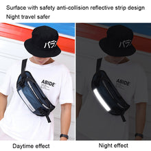 Load image into Gallery viewer, HAOSHUAI Outdoor Running Waist Bag With Reflecting Strip Chest Bag, 1100-6 Army Green, 1100-6 Khaki, 1100-6 Dark Blue, 1100-6 Black), 1100-6 Gray, 1206 Royal Blue Strip, 1206 Silver Gray Strip
